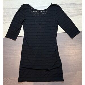 Only Hearts NYC by Helena Stuart Women Dress Small 3/4 sleeve sheath black